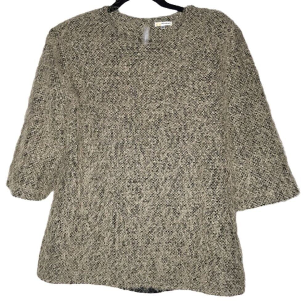 El Corte Ingles SPAIN Top Blouse Shirt 3/4 Sleeve Crew Neck 100% Polyester large
